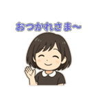 黒髪ショートさんの日常つぶやきスタンプ（個別スタンプ：3）
