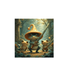 かわいいカエル.キノコの帽子.Cute frog（個別スタンプ：11）