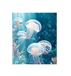 背景が動く▶︎美しいアクアリウム文字なし（個別スタンプ：3）
