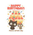 BIGスタンプ★黒ねこの誕生日＆お祝い3D（個別スタンプ：4）