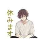 ゆるシャツ男子★出欠表明スタンプ（個別スタンプ：12）