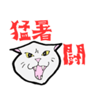 【暑い】しゃーッ！夏の白黒にゃんず（個別スタンプ：8）