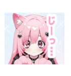 ピンク×タレ目ガールスタンプ（個別スタンプ：20）