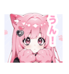 ピンク×タレ目ガールスタンプ（個別スタンプ：28）