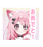 ピンク×タレ目ガールスタンプ（個別スタンプ：29）