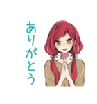 普段着赤髪女子★ちょうどいい距離感（個別スタンプ：7）