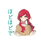 普段着赤髪女子★ちょうどいい距離感（個別スタンプ：11）