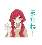 普段着赤髪女子★ちょうどいい距離感（個別スタンプ：20）