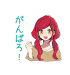 普段着赤髪女子★ちょうどいい距離感（個別スタンプ：22）