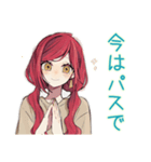 普段着赤髪女子★ちょうどいい距離感（個別スタンプ：24）