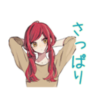 普段着赤髪女子★ちょうどいい距離感（個別スタンプ：26）