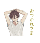 ゆるシャツ男子ののんびりおうち時間（個別スタンプ：12）