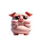 ピンクぶた、メッセージ無視中（個別スタンプ：26）