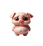 ピンクぶた、メッセージ無視中（個別スタンプ：28）