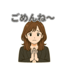 大人女子のひとこと・茶髪ミディアム編（個別スタンプ：4）