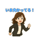 大人女子のひとこと・茶髪ミディアム編（個別スタンプ：12）