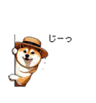 夏の麦わら太っちょ柴犬（個別スタンプ：19）