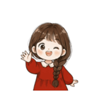 赤いドレスを着たスイートな女の子 V.2（個別スタンプ：10）