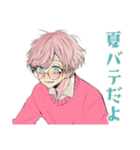 ゆめかわ男子★夏バテでダウン（個別スタンプ：1）