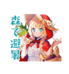 森で避暑★涼しい赤ずきん（個別スタンプ：1）