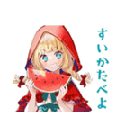 森で避暑★涼しい赤ずきん（個別スタンプ：10）