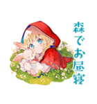 森で避暑★涼しい赤ずきん（個別スタンプ：13）