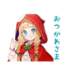 森で避暑★涼しい赤ずきん（個別スタンプ：14）