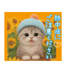 スコティッシュ猫 カラフル帽 夏 敬語（個別スタンプ：18）