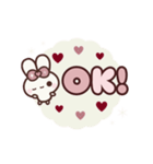 [❸]▶️⬛ピョンピョンラビット⬛ROSE<再販>（個別スタンプ：3）
