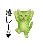 推し猫【緑】…（個別スタンプ：15）