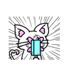 動くしろねこ 福ちゃん 夏バージョン（個別スタンプ：5）