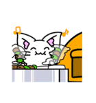 動くしろねこ 福ちゃん 夏バージョン（個別スタンプ：19）