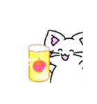 動くしろねこ 福ちゃん 夏バージョン（個別スタンプ：20）