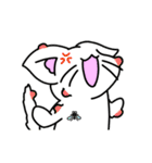 動くしろねこ 福ちゃん 夏バージョン（個別スタンプ：21）