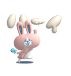 ぷっくりでか文字＆ゆるい敬語_くま＆うさぎ（個別スタンプ：1）