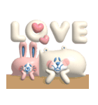 ぷっくりでか文字＆ゆるい敬語_くま＆うさぎ（個別スタンプ：8）