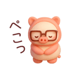 色々食べたいぶたさん3Dスタンプ（個別スタンプ：28）