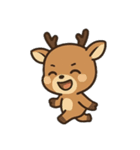 可愛いシカ、ユニコーン、サイ（個別スタンプ：3）