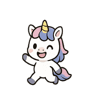 可愛いシカ、ユニコーン、サイ（個別スタンプ：13）