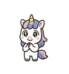 可愛いシカ、ユニコーン、サイ（個別スタンプ：14）