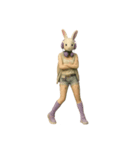 [アレンジ用]兎のカブリモノ乙女（個別スタンプ：1）