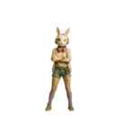 [アレンジ用]兎のカブリモノ乙女（個別スタンプ：3）