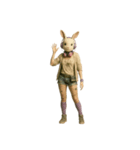 [アレンジ用]兎のカブリモノ乙女（個別スタンプ：4）