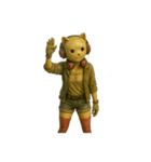 [アレンジ用]猫のカブリモノ乙女（個別スタンプ：4）