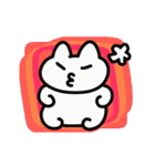 動く！カラフル背景白猫（個別スタンプ：5）