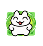 動く！カラフル背景白猫（個別スタンプ：7）