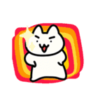 動く！カラフル背景白猫（個別スタンプ：10）