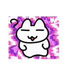 動く！カラフル背景白猫（個別スタンプ：11）
