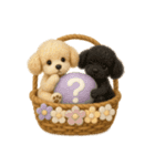 ふわふわトイプードルの花かごスタンプ♪40（個別スタンプ：1）