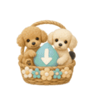 ふわふわトイプードルの花かごスタンプ♪40（個別スタンプ：2）